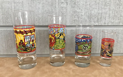 (4) VINCENT VAN GOGH SPIRITS Shot Glasses Wild Appel/Raspberry/Chocolate/Vanilla