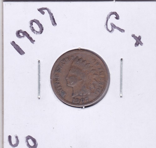1907 INDIAN HEAD CENT in GOOD + condition :~ PLEASE SEE THE SCAN stk u0 - Imagen 3 de 4