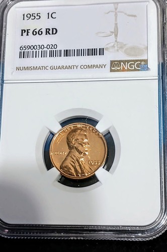 1955 Proof Set Very Early Issue In Box Great Original Toning NGC Cent PF66RD - Picture 11 of 13