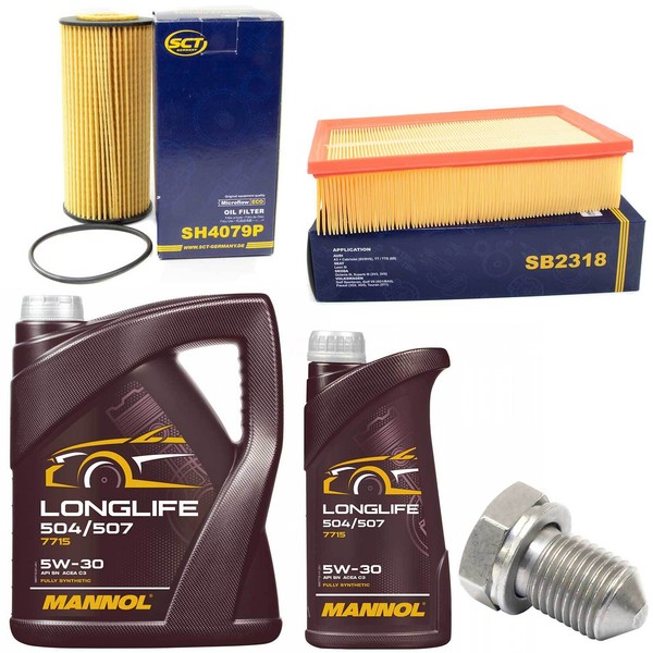 MotoröL Filter Set 5W30 6 Liter + ÖLablassschraube FüR VW Golf VII 2.0 GTI 220PS-image