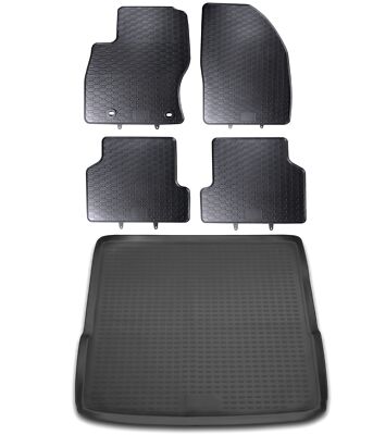 Gummi Fußmatten Kofferraumwanne Set für Ford Focus 2 Turnier 05-11 Gummimatten