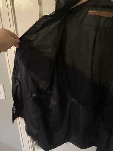 Perry Ellis Black Full Zip & Snap Vintage Overcoat Raincoat Jacket Men’s Large - Picture 3 of 13