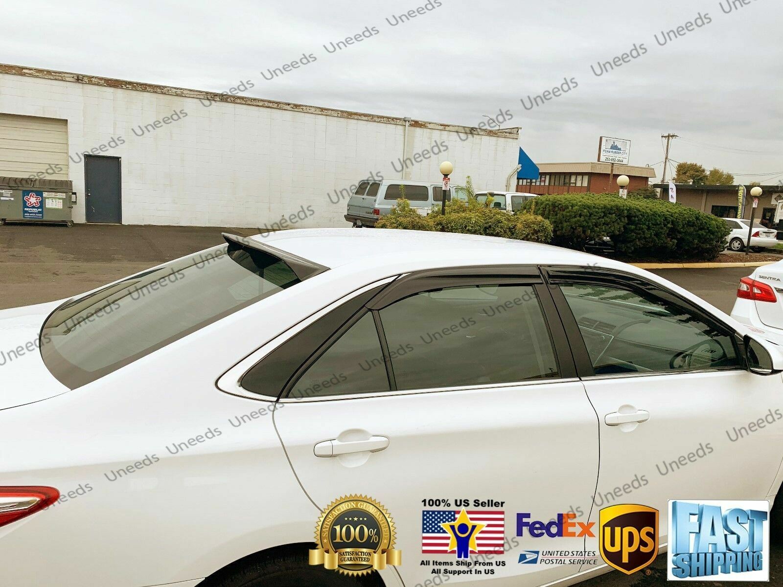 For 20122017 TOYOTA CAMRY WINDOW VISOR RAIN/SUN VENT & Rear Roof Spoiler Wings eBay