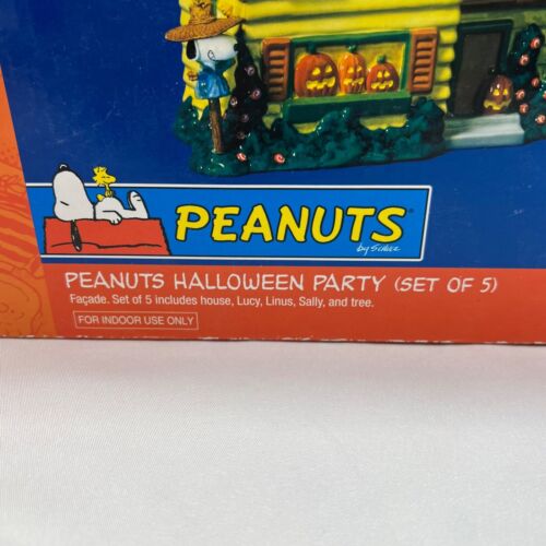 Dept 56 Peanuts Halloween Party Set 5 House Linus Sally Lucy Tree 59097 ~ RARE - Picture 3 of 10