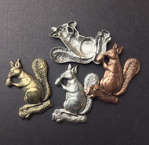 43533 Brass Oxidized Squirrel Victorian Jewelry Finding - Picture 4 of 4