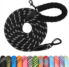 Long Leash for Dog Training 6FT/ 10FT/ 15FT/ 30FT/ 50FT/ 100FT, Reflective Nylon