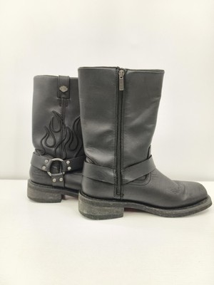 Harley-Davidson Boots Mens Size 9.5 Black Biker Mid-Calf Square Toe D96310