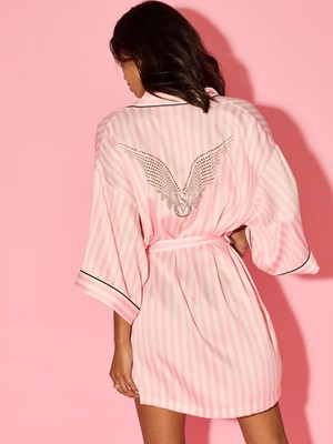 Victoria s Secret Fashion Show 2025 Rhinestone Angel Wings Robe Stripe XS/S