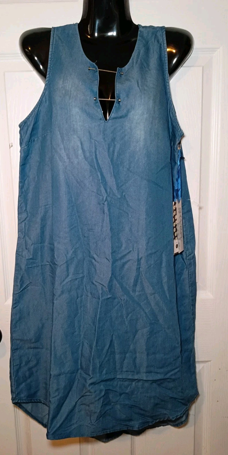 womens denim dress large