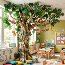 111 Pcs Classroom Tree Bulletin Board Decor, DIY 3D Hawaiian Tree