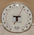 Vintage 12" THERMO KING PIT STOP bubble glass Advertising Thermometer Sign