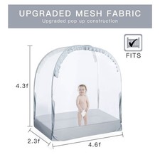 Crib Tent Crib Net to Keep Baby in, Pop Up Crib Tent Canopy Keep Baby from Cl...