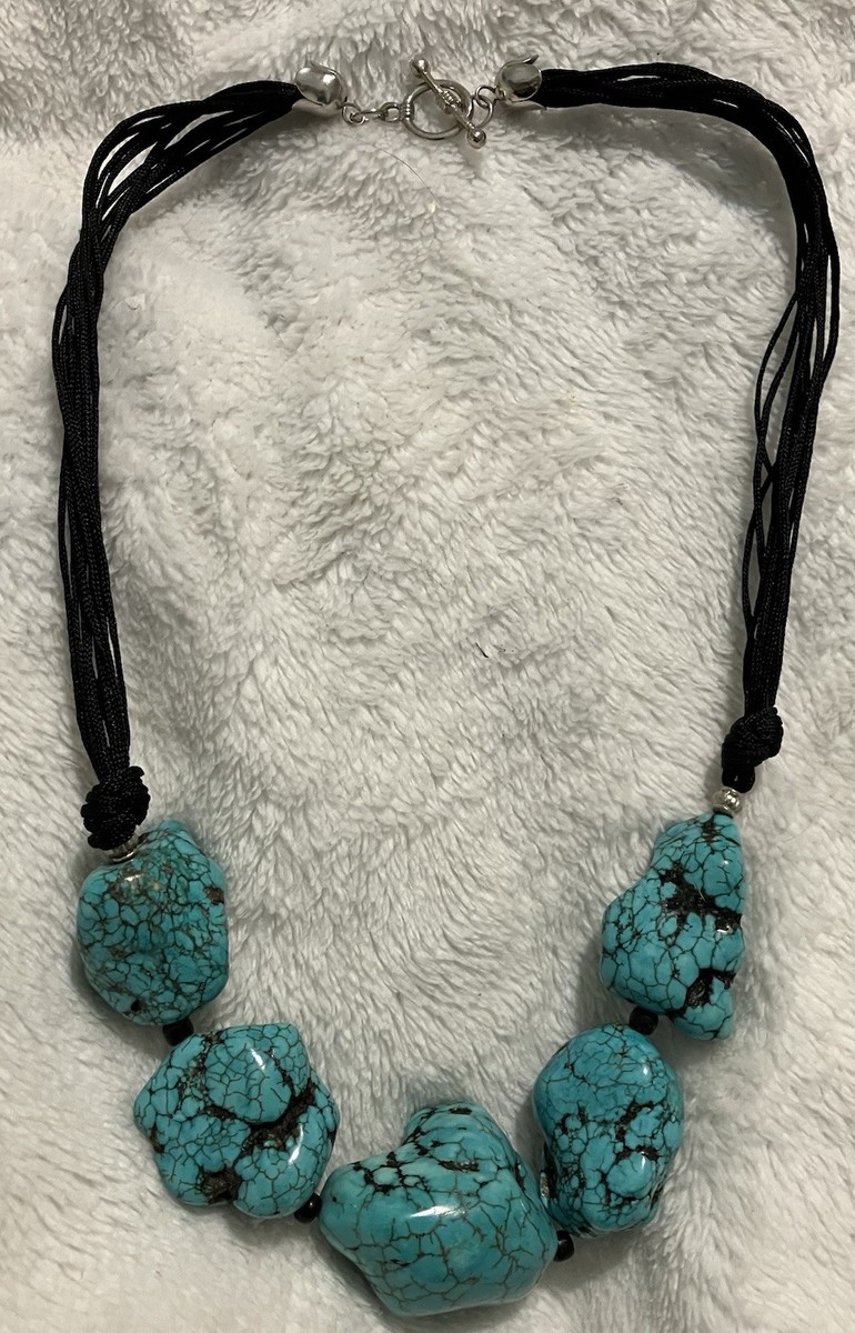 Turquoise Chunk Necklace  View 2