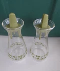 Vtg Corelle Spring Blossom/Crazy Daisy Salt Pepper Shakers Clear Glass, 2 W Lids