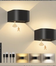 FULEN Wall Lights with Motion Sensor, Remote Control, 3 Colors,Up and Down Indoo