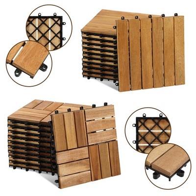Terrassenfliesen Klickfliesen 1-10㎡ 30x30cm Holzterrasse DIY Balkonfliesen Holz