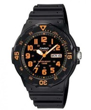 Casio Men MRW-200H-4BV Round Dial Black Band WR 100M Day Date Watch