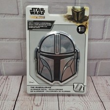 Star Wars The Mandalorian 3D Mando's Helmet Aluminum Car Decal Silver 4in