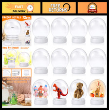 12 Pcs 3.9" Clear DIY Snow Globe Kits - Empty Water Globes for Crafts  Decor