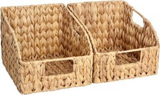Pantry Baskets for Organizing, Wicker Baskets with Built-in Handles