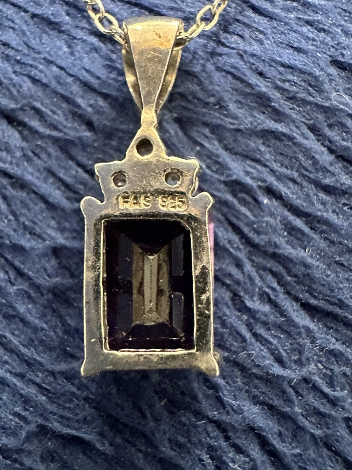 Collar Tara Vanessa Plata de Ley 925 Amatista Circonita Cúbica, 18 pulgadas de Largo Foto 2 de 4