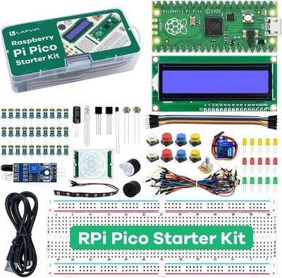 Basic Starter Kit for Raspberry Pi Pico, LCD1602, SG90 with Tutorial