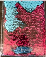 Blank Journal Diary with Reversible Blue and Pink Sequin Cover, Sequin Material