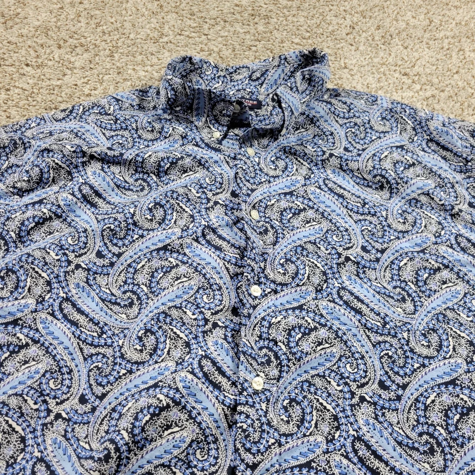 Camisa Roundtree & Yorke Para Hombre 3XB Cachemira Floral Abotonada Manga Larga Foto 3 de 4