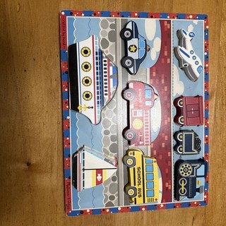 Melissa And Doug Wooden Chunky Transportation/Vehicles Puzzle 9Pc