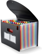 Expanding File Folder, 24 Pocket Accordion A4 Letter Size Portable Document Orga