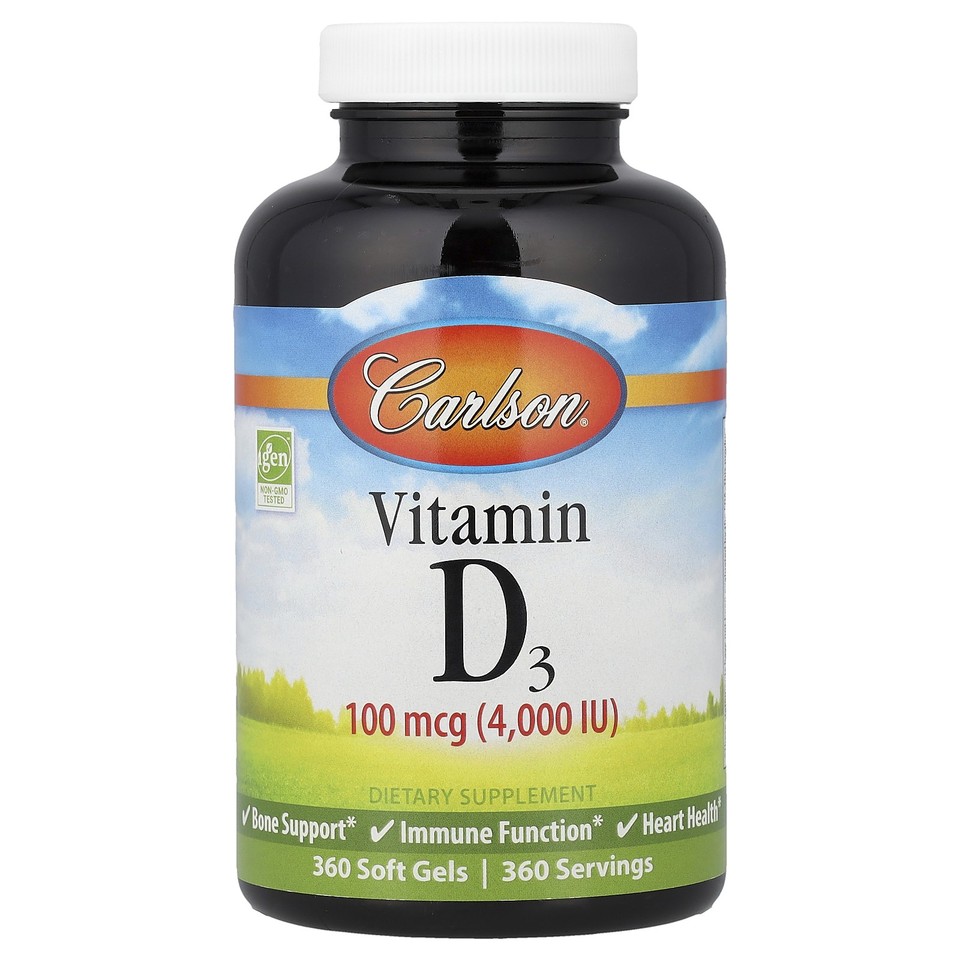 Vitamin D3, 100 mcg (4,000 IU), 360 Soft Gels