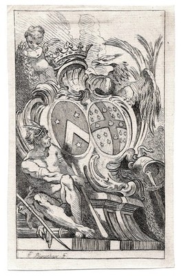 Exlibris Francois Boucher / Crozat De Thiers - Ardennes Wappen Bookplate 18E