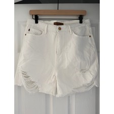 Judy Blue White Distressed Womens Shorts XL