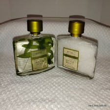 Shonfeld's Set Of Green Tea Bath Oil 2.4oz  Salts 3.7oz. Sealed. Glass Bottles