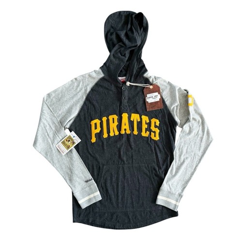 Pirates long sleeve hooded shirt Mitchell Ness med MLB Pittsburgh NWT #601 - Picture 1 of 11