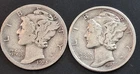 2 BETTER GRADE & DATES SILVER MERCURY WINGED LIBERTY DIMES 1923S F+ & 1937S XF