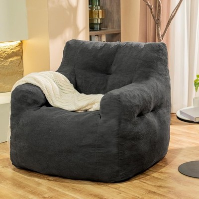 Jumbo Plush Bean Bag Chair Adults W/ Head & Back Support Extra Large Durable