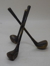 VTG Bronze Tripod 3 Golf Club Figurine, Desk ...