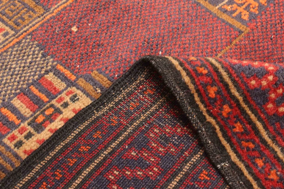 Alfombra oriental tradicional vintage anudada a mano de 3'0" x 4'5" alfombra de lana Foto 4 de 4