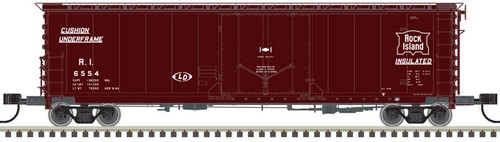 Coche de carga Atlas escala N 50' GA RBL puerta enchufable Rock Island (rojo/blanco) #6513 | Zustand: New