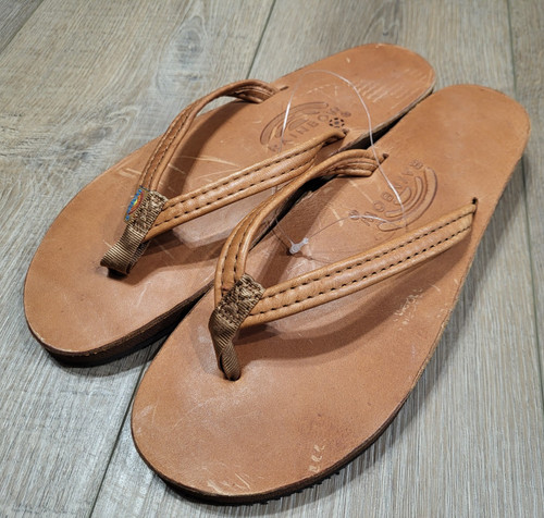 RAINBOW Thong Sandals Double Layer Redwood Womens XL 8.5-9.5 302ALLN Leather $74