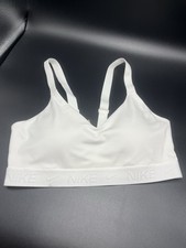 Nike Women S Dri Fit Indy Sports Bra White Adjustable Straps Padded NWT 42