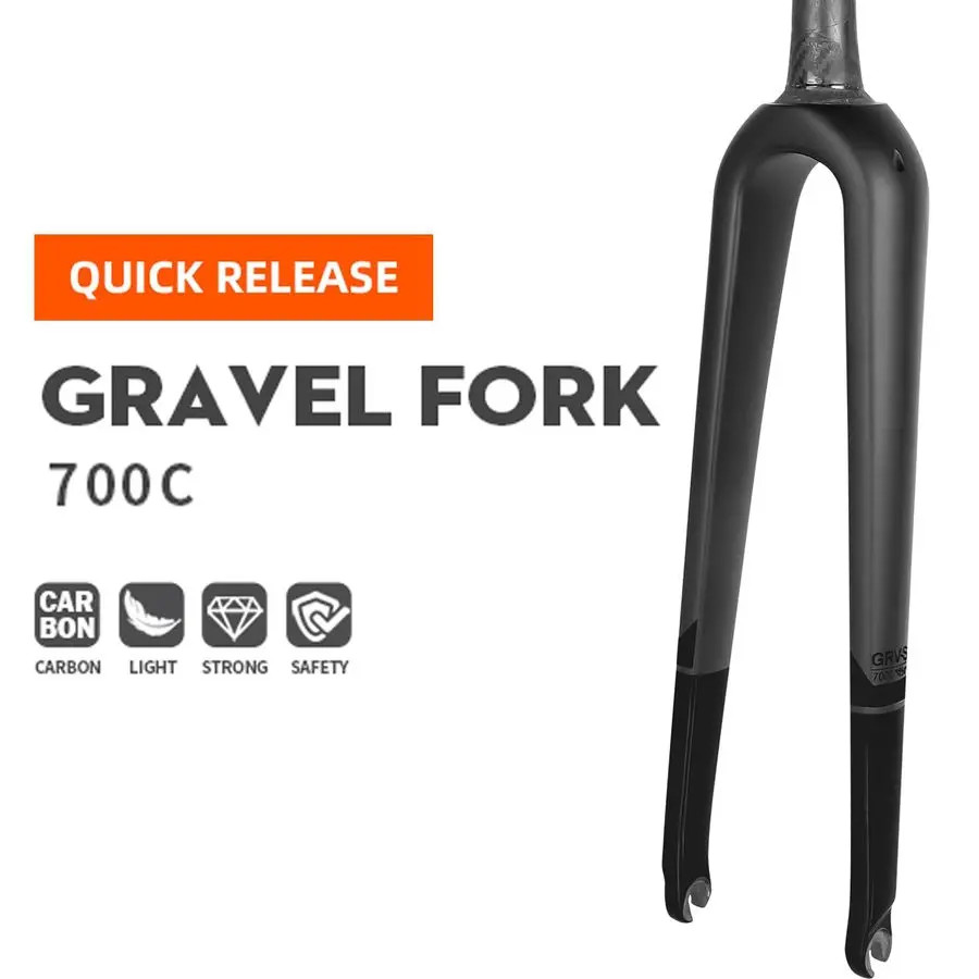 700C Carbon Road Bike Front Rigid Fork QR Thru Axle Threadless