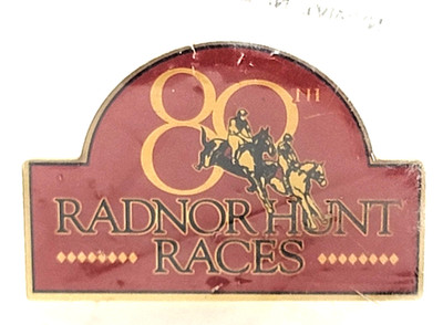 Radnor Hunt Races 80th Malvern PA Pin Steeplechase Horse Racing Equestrian Event