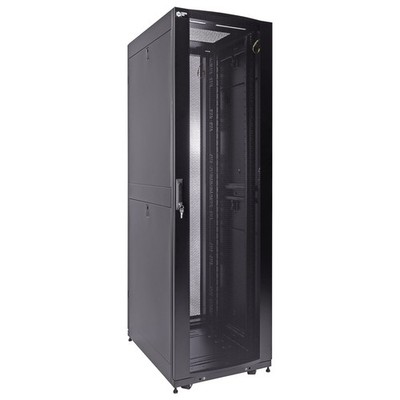 NavePoint 42U Commercial Series with Fan Compatible Top & Perforated Door -