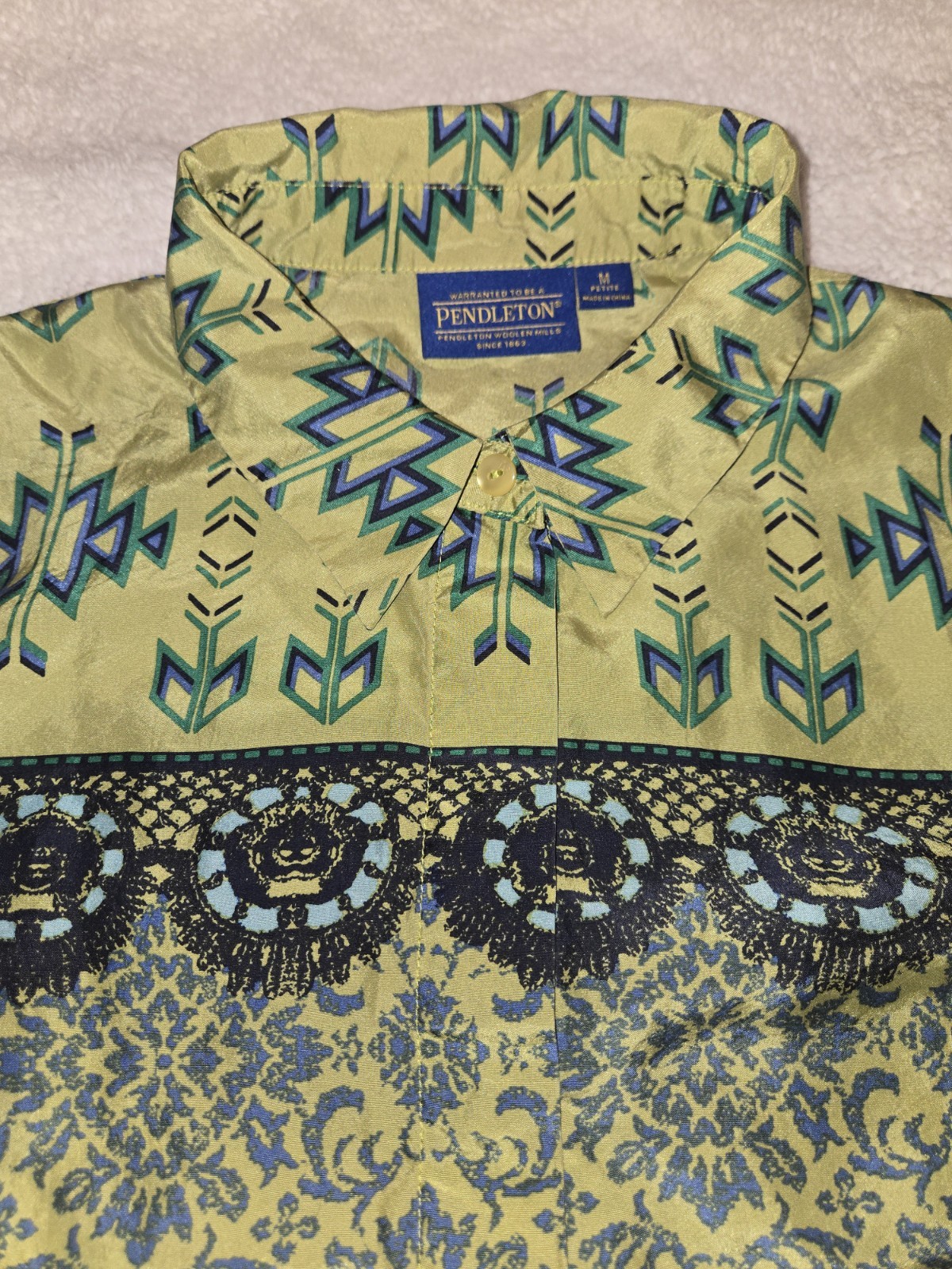 Pendleton Sleeveless Button Up Silk Southwestern … - image 4