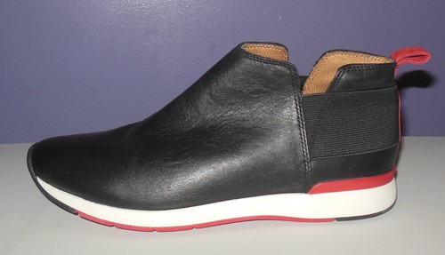 New Vionic Cosmic Cece Black Leather Red Trim Sneaker Booties Size 8.5 | eBay
