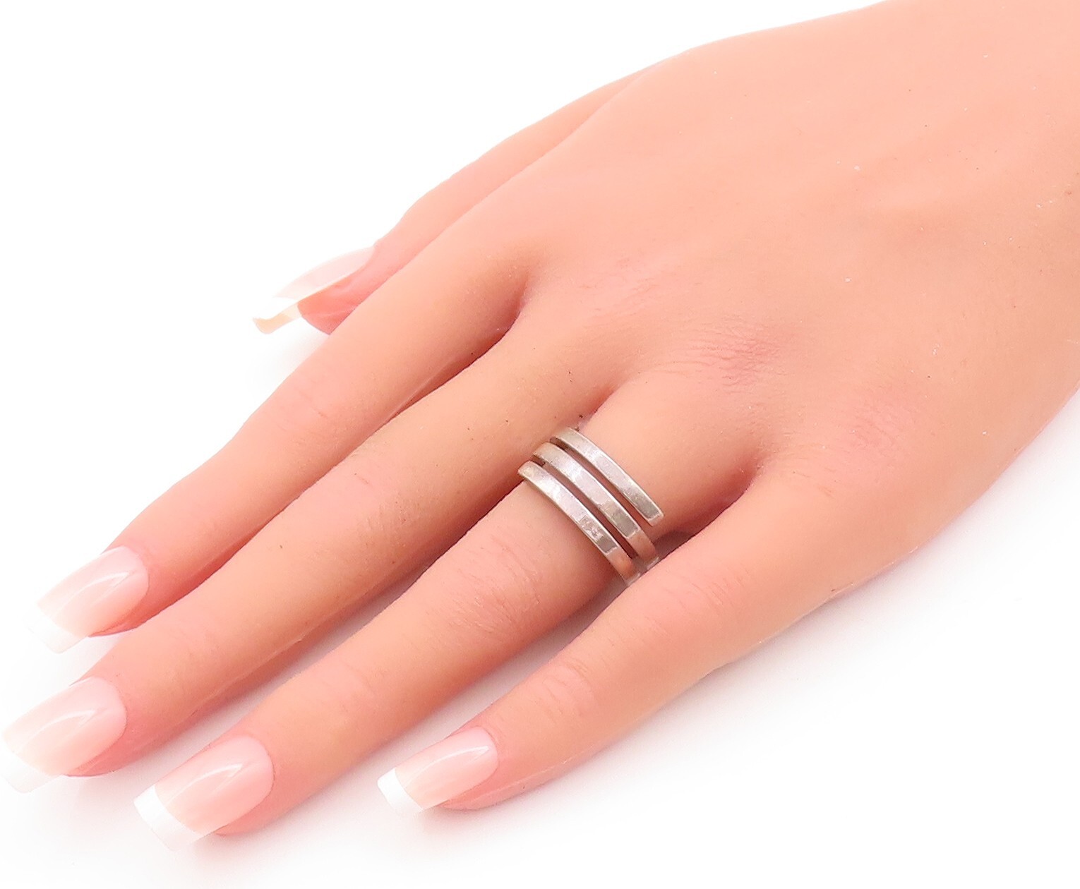 925 Sterling Silver Vintage Ring Solid Spiral Coi… - image 7