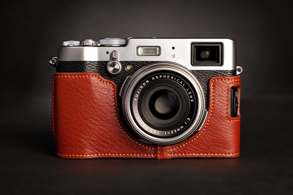 Genuine Real Leather Full Camera Case bag cover for FUJIFILM X100T Brown - Picture 5 of 9