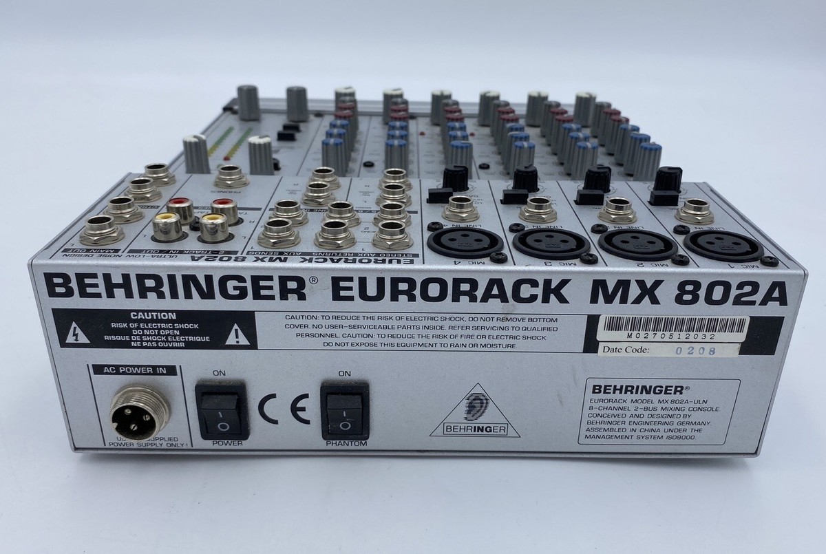 BEHRINGER EURORACK MX802A ミキサー 8ch Behringer Eurorack MX 802A-ULN 8-Channel Mixing Console | eBay